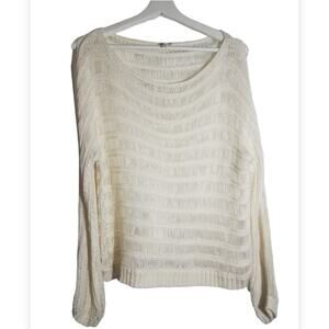 Kirra Boho Ivory Fringe Pullover Sweater